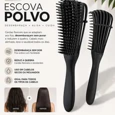 Escova Polvo Profissional para Cachos – Define, Desembaraça e Reduz Frizz