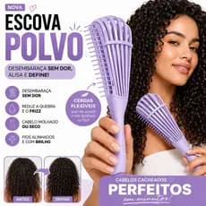 Escova Polvo Define, Desembaraça sem dor e Finaliza cabelo cacheado - para todos os tipos de cabelo