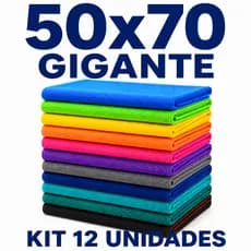 Kit 12 Panos de Chão Microfibra Flanela 50x70 Alta Absorção Multiuso