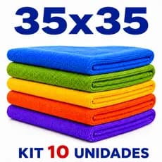 Kit 10 Panos de Microfibra 35x35 Alta Absorção Multiuso
