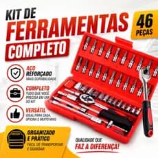 Ferramentas 46 PeçasJogo De Soquetes Chave Catraca ReversívelCom Maleta Jogo De Ferramentas Completo
