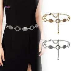 Uequilibrium Estilo Boêmio Retro Cintura Corrente Criativa Moeda Pingente sel Vestido Camisa Cinto Decorativo Acessórios