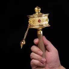 Instrumento De Oração De Giro LACYES , Roda Tibetana Colorida Com Manivela Manual , Ornamento Religioso Giratório