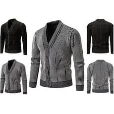 Moda listrado Cardigan camisola masculina primavera outono moda All-Match camisola de malha adolescente novo estilo na m