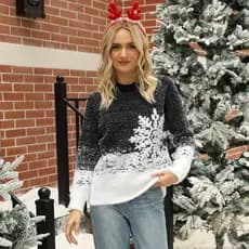 Suéteres Brancos Suéter Feio De Malha De Natal Para Mulheres