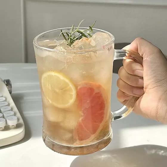 Nicho ins estilo grande capacidade copo de água de vidro frutas xícara de chá copo de cerveja bebida fria copo de suco v