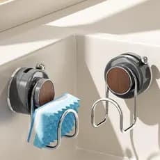 Cor de nogueira ventosa gancho cozinha esponja pia multifuncional Rack de armazenamento sem perfuração vácuo Traceless f