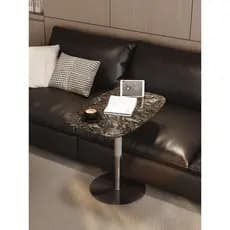 Italiano minimalista mármore Natural pedra de luxo rotativo elevável sofá mesa lateral luxo pedra negociação pequena mes
