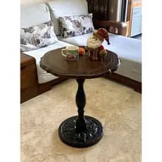 Mesa lateral de sofá antigo coberta estilo americano Mesa de canto de móveis medievais de madeira maciça Sala de estar M