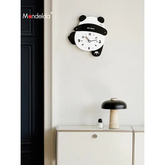 Mandelda marca coreana Panda relógio de parede sala estar casa única arte criativa relógio pendurado na parede 2026 esti