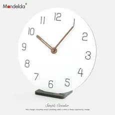Mandelda moderno e minimalista relógio de mesa Nordic sala estar criativo quarto relógio parede doméstico mudo relógio p
