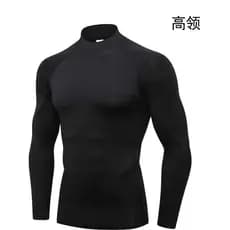 Calças esportivas de gola alta roupas de Fitness masculinas de manga comprida de alta elasticidade roupas de treinamento