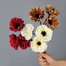 Pu papoula simulação flor sentir flor falsa casamento interior decoração para casa fotografia adereços arranjo macio arr