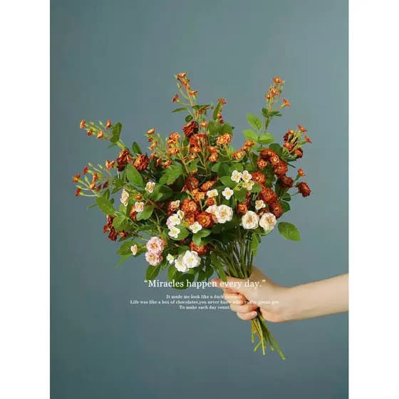 Nordic rosa flor falsa High-End simulação flor decoração sala de estar