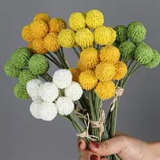 9 bolas douradas simulação flores decoração para casa arranjo de flores ornamentos pequenos buquês frescos com flores fo