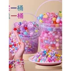 Crianças frisadas menina vestindo contas colar pulseira jóias diy artesanal único bonito acessórios contas em massa