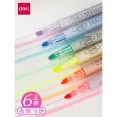 Deli Marcador Marcador Caneta Cor Dupla Cabeça Marcador Grosso Conjunto de Chaves Caneta de Luz Prata Caneta de Cor Fluo