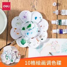 Deli 9402 Alunos usam paleta de pintura chinesa Paleta de aquarela Paleta de aquarela Guache Paleta de aquarela Paleta d
