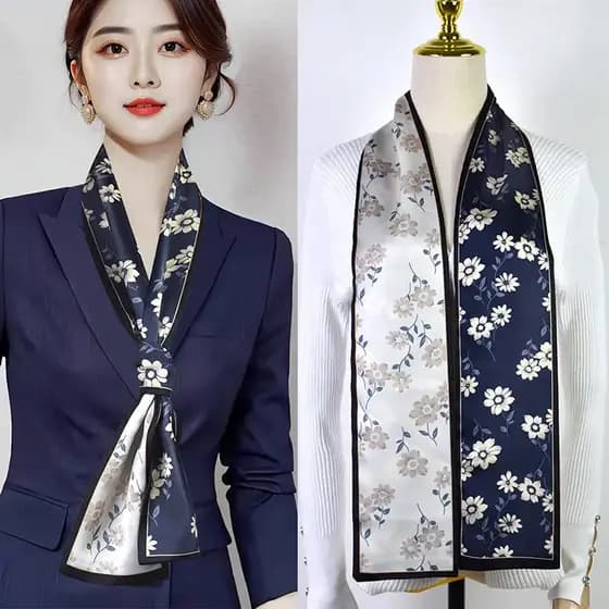 Longo pequeno cachecol feminino combinando camisa 2024 novo estilo High-End lenço estreito cinto gravata saco moda cache