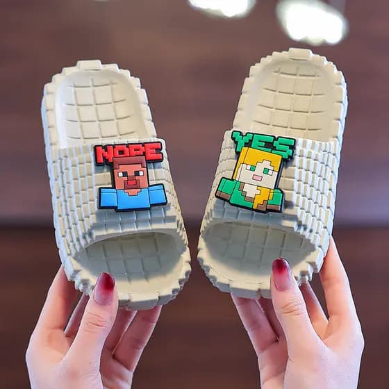 Minecraft chinelos infantis meninos verão 2026 novo estilo interior ao ar livre casa antiderrapante sola macia meninos s