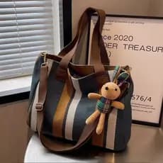 Bolsa feminina grande capacidade 2025 novo estilo bolsa feminina lona estudante universitário classe pano saco Commuter