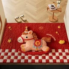 Ano do cavalo entrada casa boa fortuna entrada casa tapete de chão Housewarming 2025 novo estilo vermelho festivo entrad
