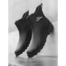 Botas de chuva estilo alemão moda masculina antiderrapante botas de chuva de cano médio novo estilo Takeaway Rider dedic