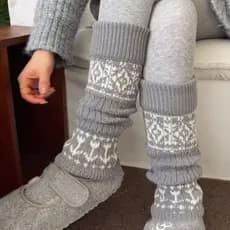 Retro Phil ilha meias femininas cinza pilha meias com botas de neve tubarão biblioteca outono inverno engrossado quente