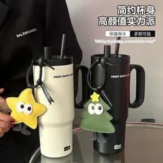 Meninos novo estilo copo térmico meninas de alto valor grande capacidade copo de palha de café escritório gelo mestre co