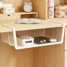 Sob a prateleira de mesa, cesta de armazenamento em camadas, gaveta perfurada, caixa de armazenamento, dormitório, produ