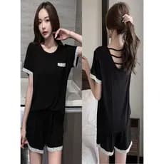 Modal Shorts de manga curta pijamas femininos verão gelo seda estilo fino 2026 novo estilo verão Plus Size gordura mm te