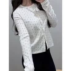 Japonês único feminino fino-ajuste pequeno Floral Cardigan manga comprida em torno do pescoço com nervuras malhas camisa