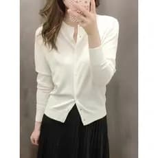 Japonês único roupas femininas fino-ajuste Commuter Modal algodão em torno do pescoço de malha Cardigan de manga comprid