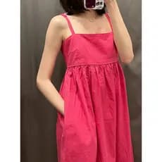Japonês único 2023 primavera verão novo estilo feminino algodão linho estilingue vestido sem mangas cor sólida fina alça