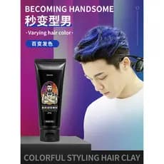 Vovó cera de cabelo cinza creme de tingimento descartável masculino novo estilo feminino creme de cabelo preto lama esti