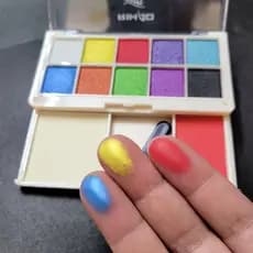 Grande vermelho brilhante amarelo verde roxo azul laranja cor paleta de sombras infantis não-tóxico pérola glitter lante