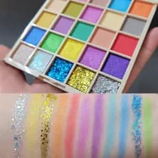 Paleta de sombras para maquiagem de palco, Gel de lantejoulas, creme sem cola, dia 6, cosméticos, pó dourado brilhante