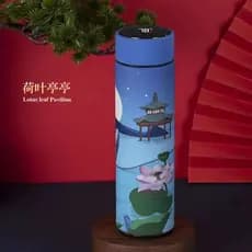 [Xinjiang frete grátis] copo térmico com Display de temperatura inteligente na moda nacional estilo chinês na moda criat