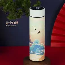 [Xinjiang frete grátis] copo térmico com Display de temperatura inteligente na moda nacional estilo chinês na moda criat