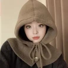 Balakrafa chapéu feminino inverno coreano quente chapéu babador cachecol um casal proteção de orelha xale chapéu de malh