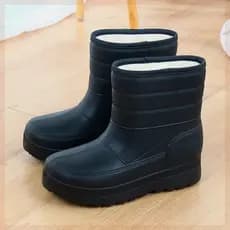 Botas de neve masculinas de lã de lã Botas de chuva quentes Lavanderia Lavagem de carro Cozinha Sapatos impermeáveis Sap