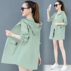 Protetor solar roupas femininas 2025 novo estilo estilo fino estilo de comprimento médio tamanho grande gordura MM solto