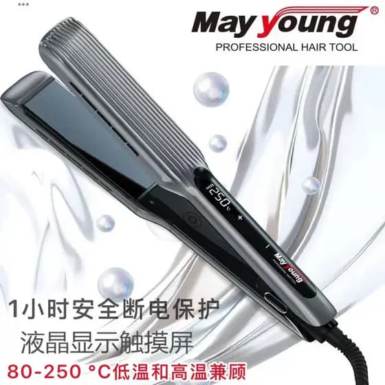 Meiyang Tala Elétrica Barbeiro Feminino Alisamento de Cabelo Curling Dual-use Ampliado Alisador de Cabelo Clipe Placa Io