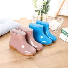 Sapatos de água femininos de cano baixo adulto Mid-tube botas de chuva feminino velo tubo curto moda verão botas de água