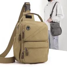 2024 novo estilo Multi-compartimento lona pequena mochila masculina ins ombro saco do mensageiro grande capacidade ferra