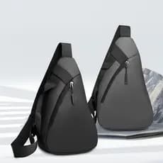 Novo saco de peito masculino de grande capacidade triângulo saco Casual gota de água versão coreana moda tendência estud