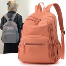 Casual estilo simples mochila feminina de grande capacidade leve Commuter mochila estudantes universitários Multi-bolso