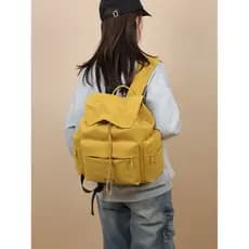 Nova cor sólida All-Match mochila senhoras Casual cordão mochila leve grande capacidade repelente de água mochila de via