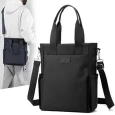 Bolsa masculina Casual bolsa mensageiro de grande capacidade bolsa de arquivo Vertical Oxford pano Commuter sacola malet