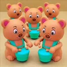 Influenciador enrolamento relógio brinquedo tambor urso simulação Animal bonito bebê quebra-cabeça iluminação interação